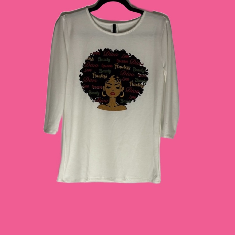 Flawless Diva 3/4 sleeve shirt Size L